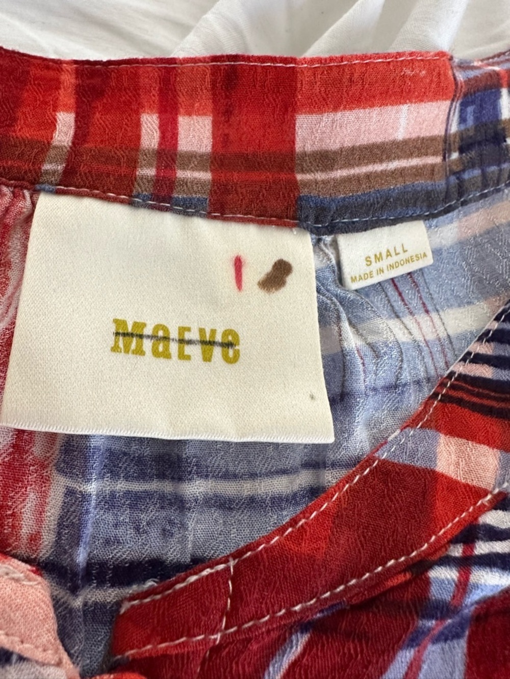 Maeve Anthropologie Lila Tiered Sz:S Ruffle Red Plaid Tunic Shirt Flowy Blouse - Picture 11 of 12